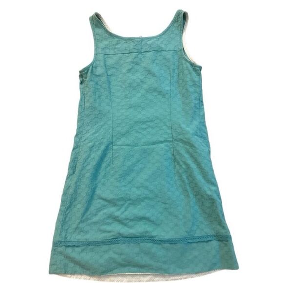 Anthropologie maeve Aqua Carrillo Shift Dress  retro Teal Textured Sleeveless  2 - Picture 2 of 7